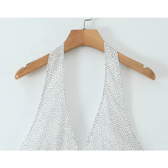 Vintage Polka Dot Halter Elegant Dresses Sexy Backless A-line Midi Summer Dresses
