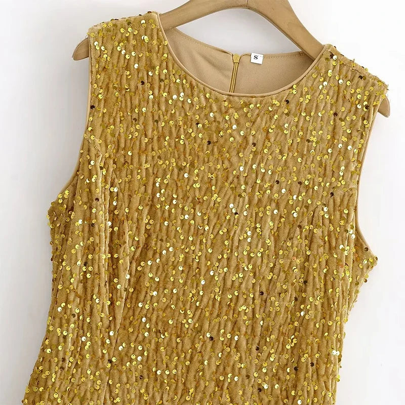 Sequin Velvet Long Dresses