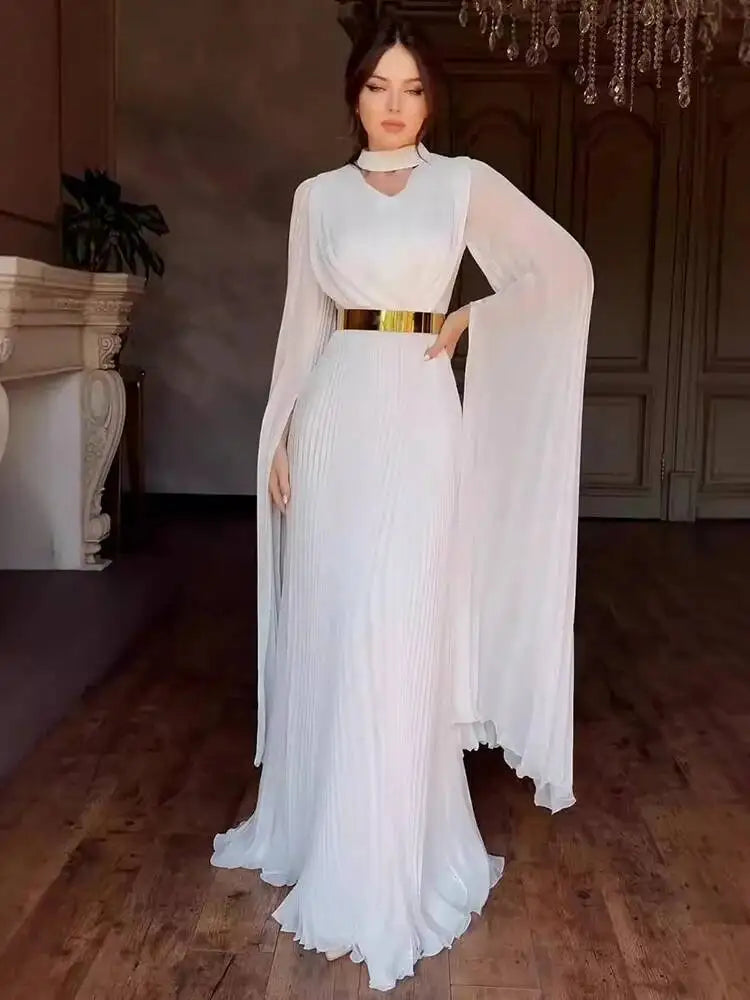 Elegant V-neck Long Sleeved Dresses