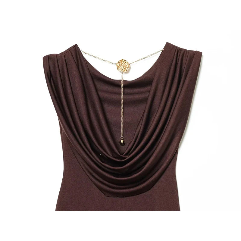 Sexy Backless Chain Long Dresses