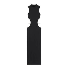 Black Sexy Hollow Out Long Dresses