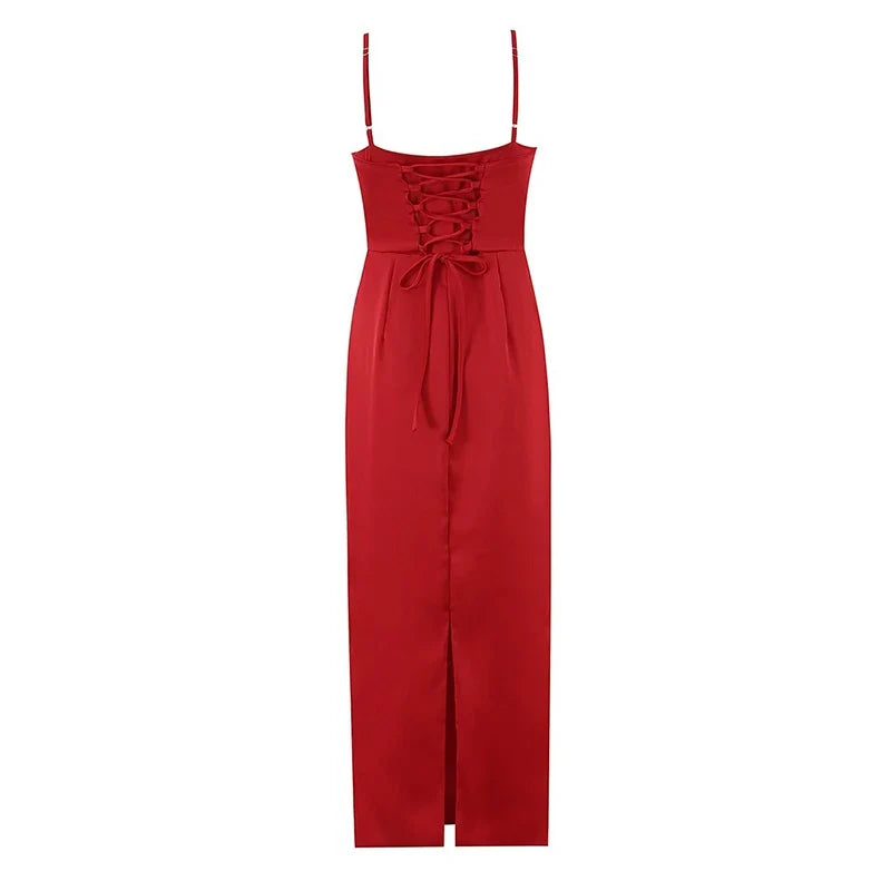 Elegant Satin Corset Bust Cami Dresses