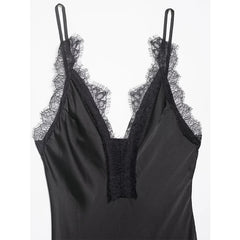 French Retro Lace Trim Sling Dresses