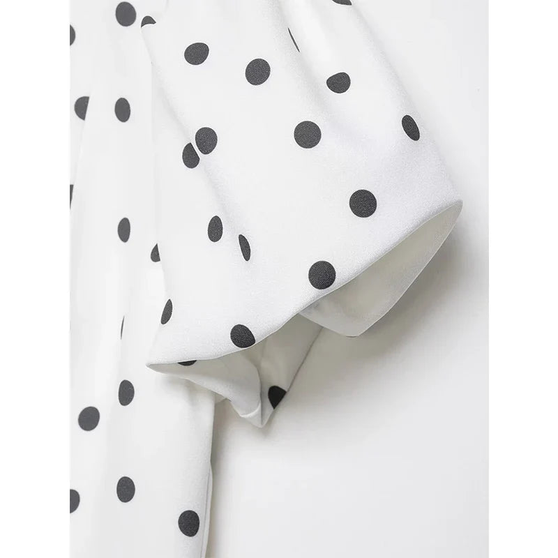 Polka Dot White Mini Dresses