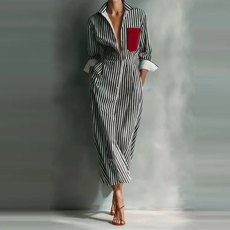 Elegant High Waisted Pocket Maxi Dresses