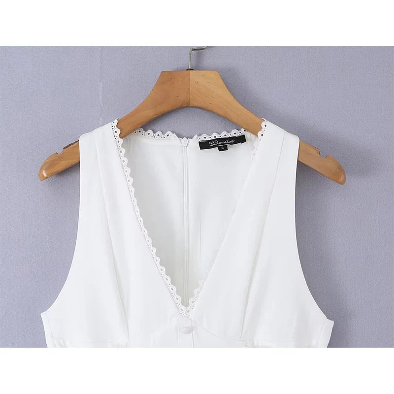 White Corset Style Mini Dresses