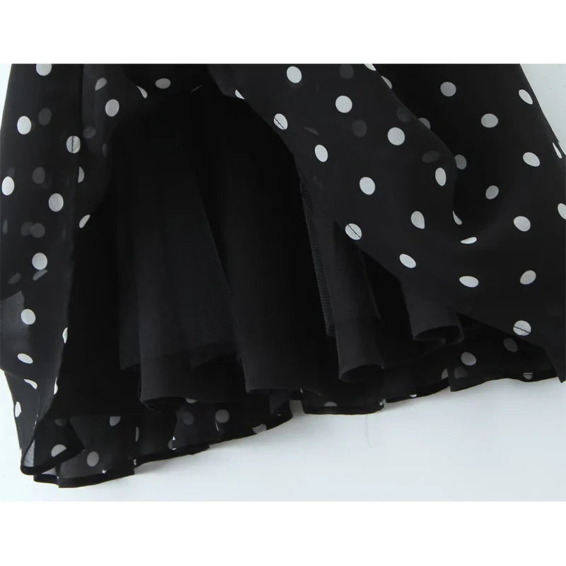 French Retro Romantic Sweet Sexy Slim Fit Polka Dot Flower Sling Dresses