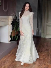 Autumn Summer Design French Style Lace Mesh Mermaid Dresses
