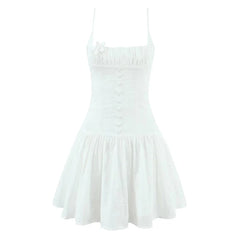 Sexy Sweet White Sling Party Mini Dresses