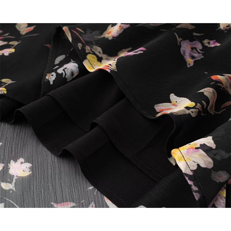 French Style Floral Print Elegant Summer Dresses