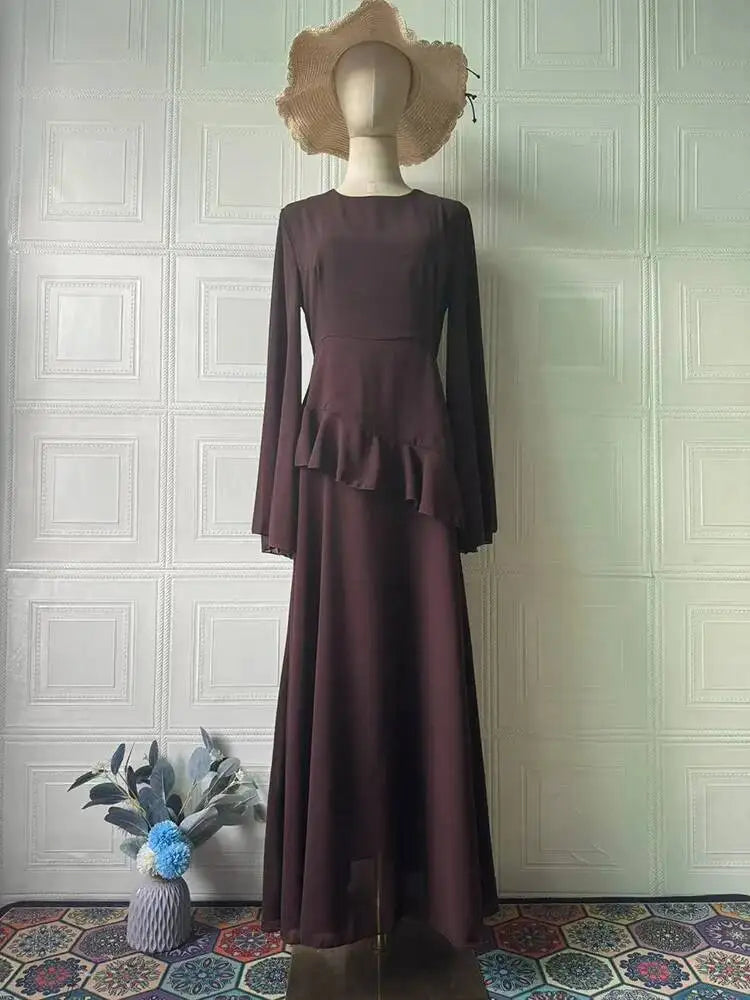 Autumn Soft Temperament Long Sleeve Long Dresses