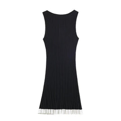 Sleeveless Vertical Ribbed Knit Mini Dresses