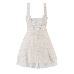 Pretty Girls Lace Trim Floral Corset Mini Dresses