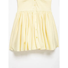 Short Sleeve Deep V Neck Pleated A-line Mini Dresses