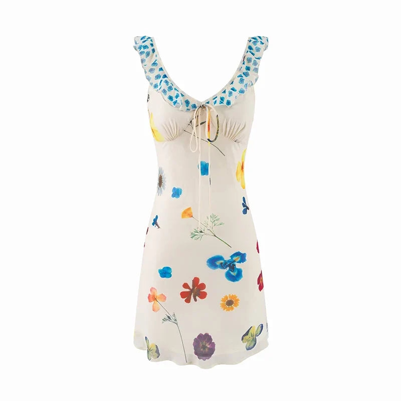 Sweet Girls Floral Print Holiday Summer Dresses