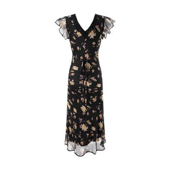 French Style Floral Print Elegant Summer Dresses