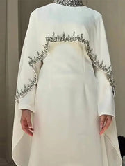 Autumn Summer White Slim-Fit Long Dresses