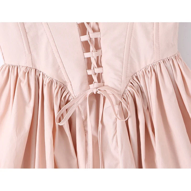 Pink Corset Style Bubble Mini Dresses