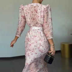 Sexy Deep V High Waisted Commuting Dresses