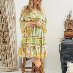 Bohemian Style Loose Fit Pleated Dresses
