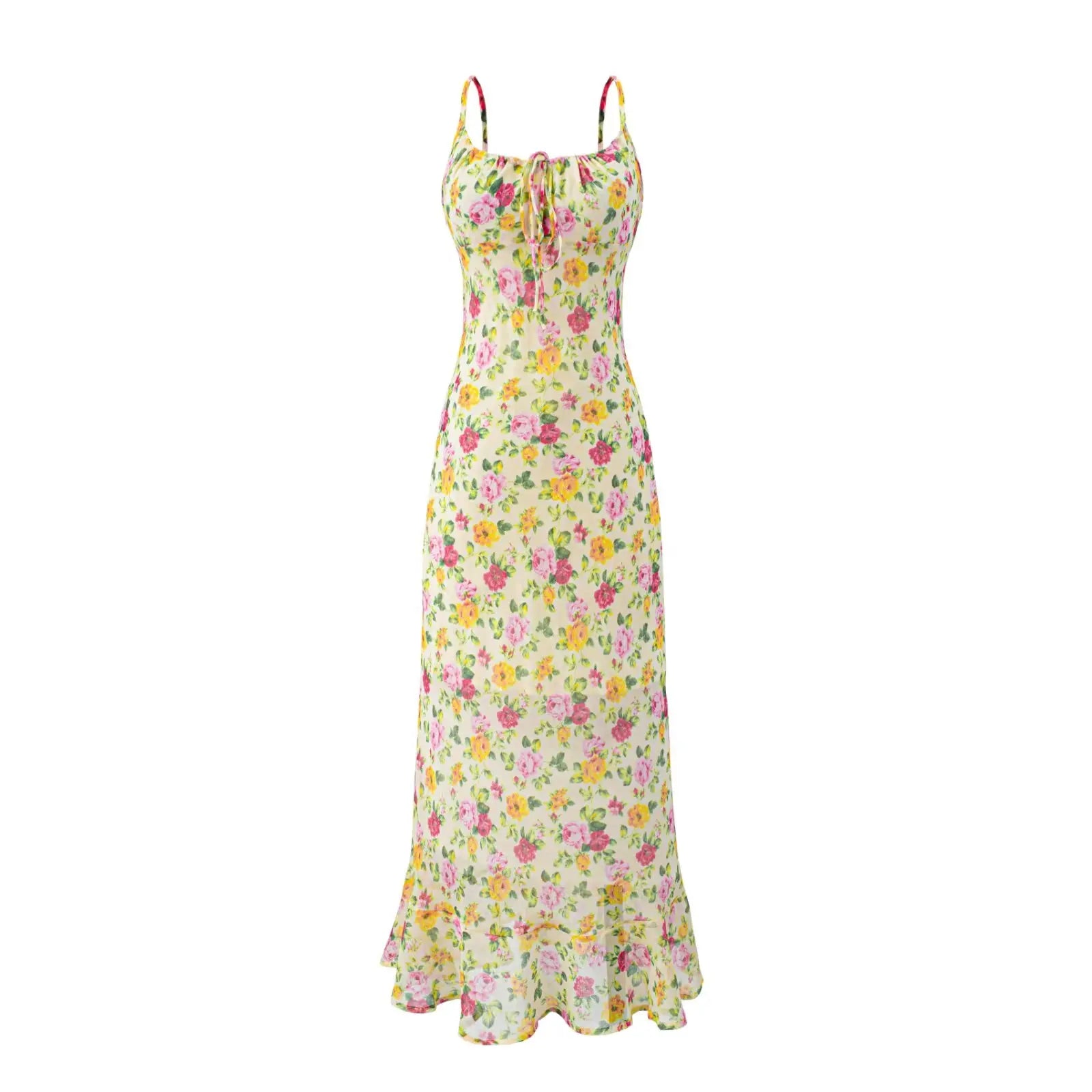 Floral Print Spaghetti Strap Sexy Dresses