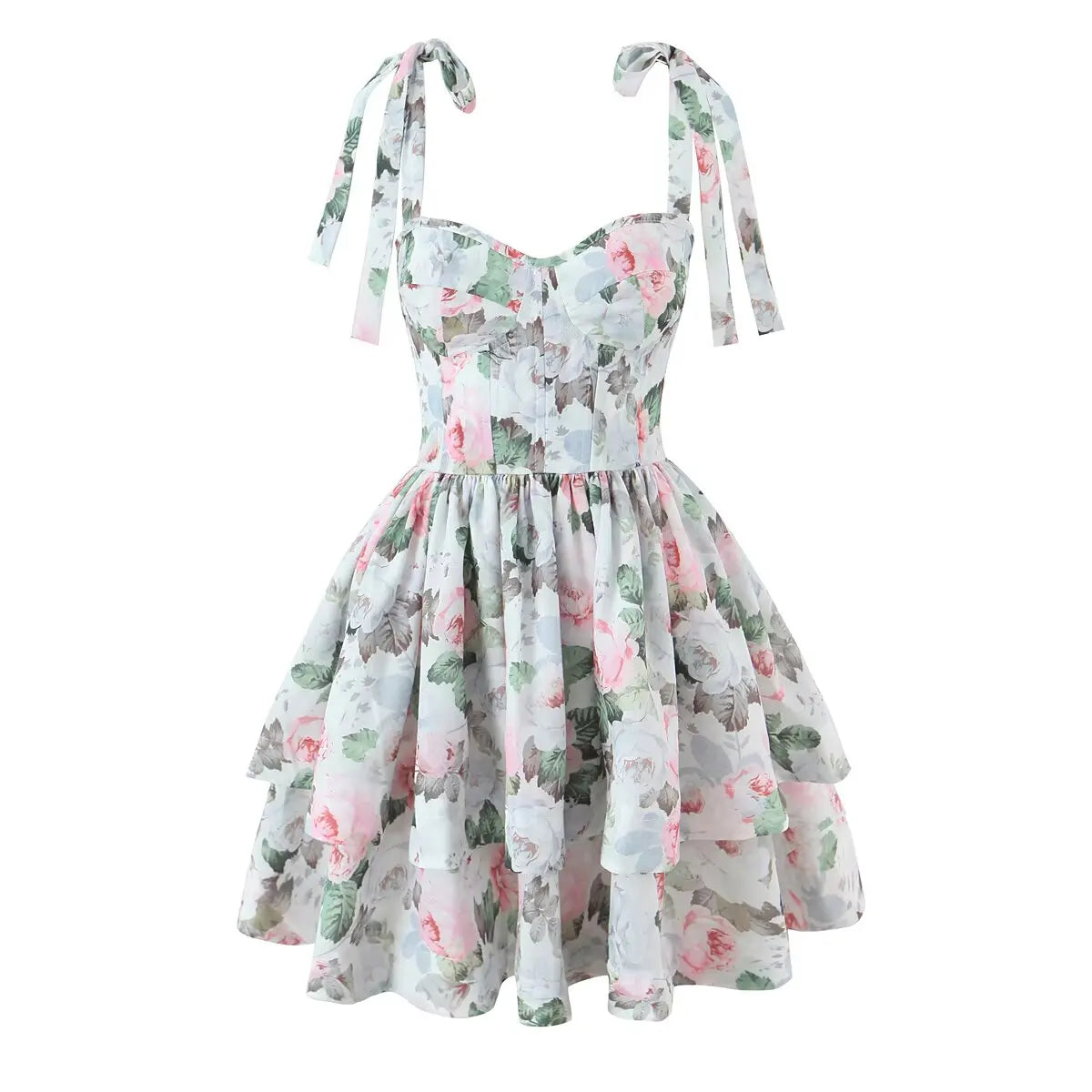 Floral Print Sexy Corset Style Sling Mini Dresses