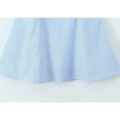 White Lace Trim Pink Blue Striped Halter Mini Dresses