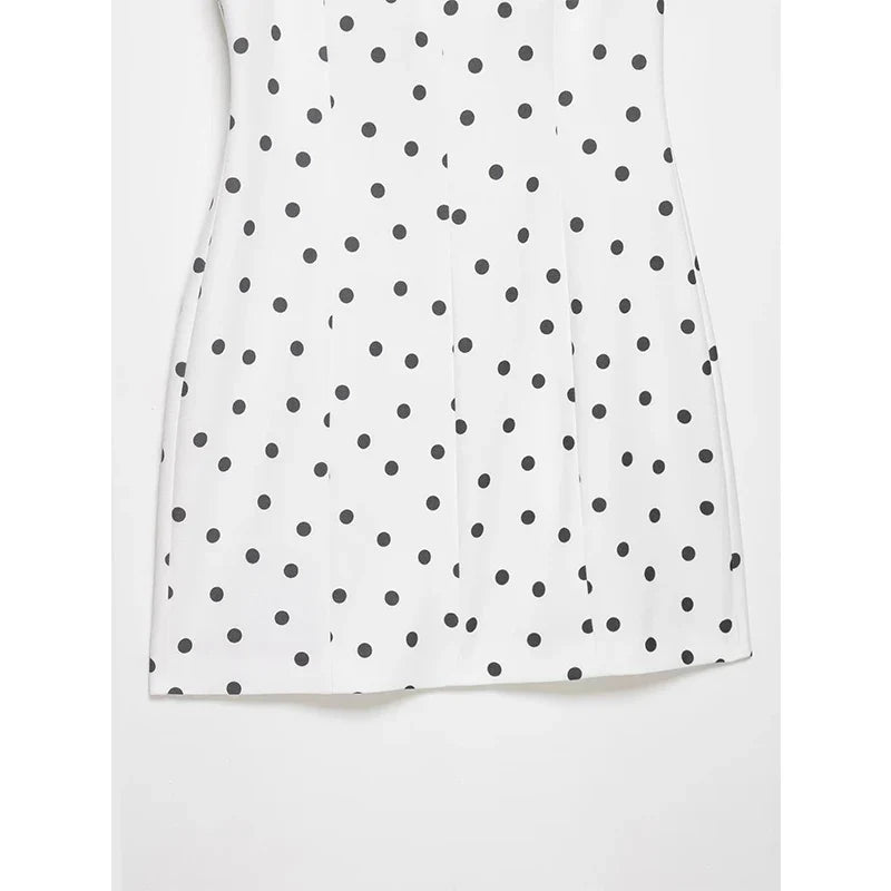 Polka Dot White Mini Dresses