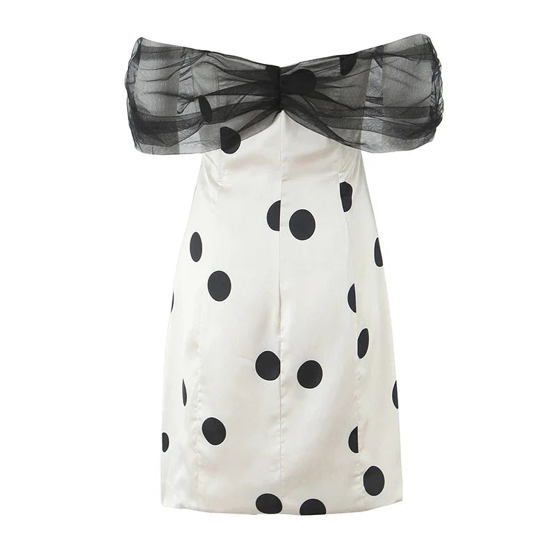 Sexy Off Shoulder Polka Dot Strapless Dresses
