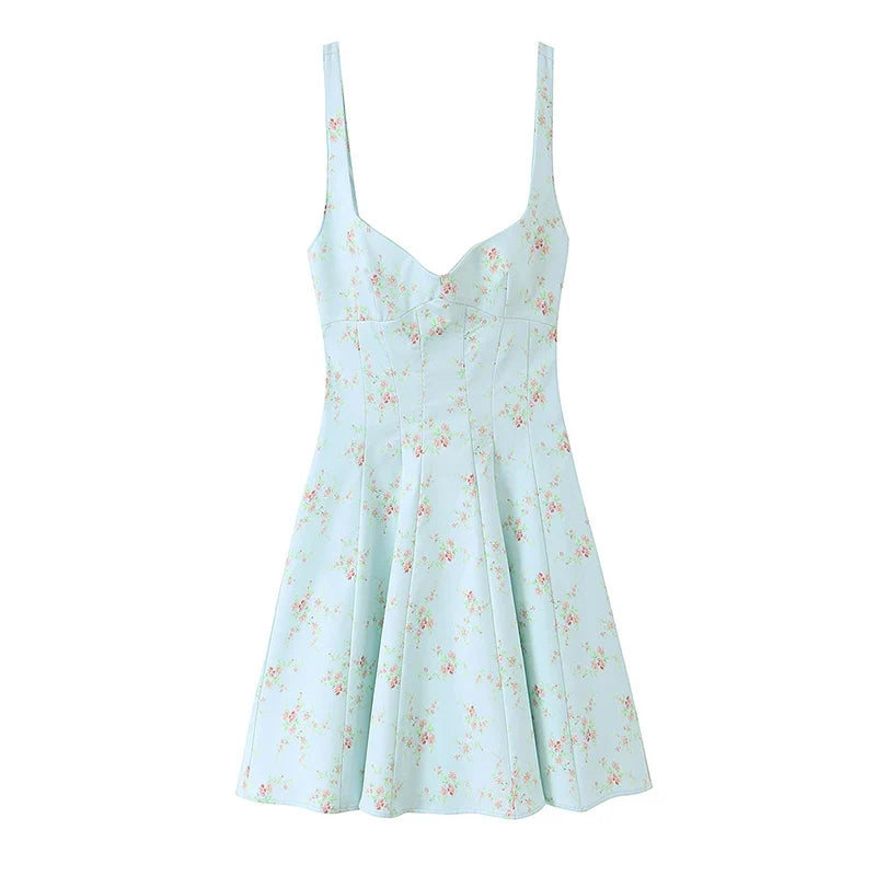 Summer Floral Print Mini Dresses