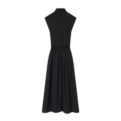 Patchwork Black Long Dresses