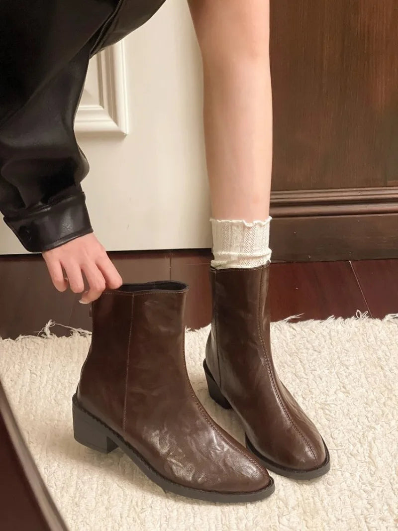 Sharp Pointed Elastic Slim Ankle Boots