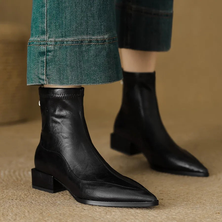 Sharp Pointed Elastic Slim Boots
