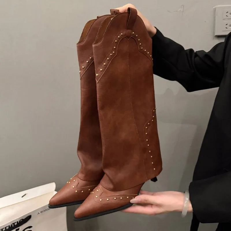 Sharp Pointed Thin Heel Long Leg Women's Boots