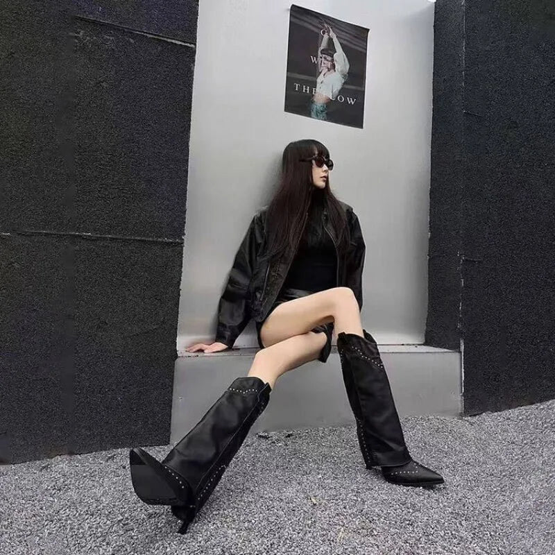 Sharp Pointed Thin Heel Long Leg Women's Boots