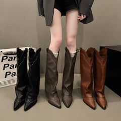 Sharp Pointed Thin Heel Long Leg Women's Boots