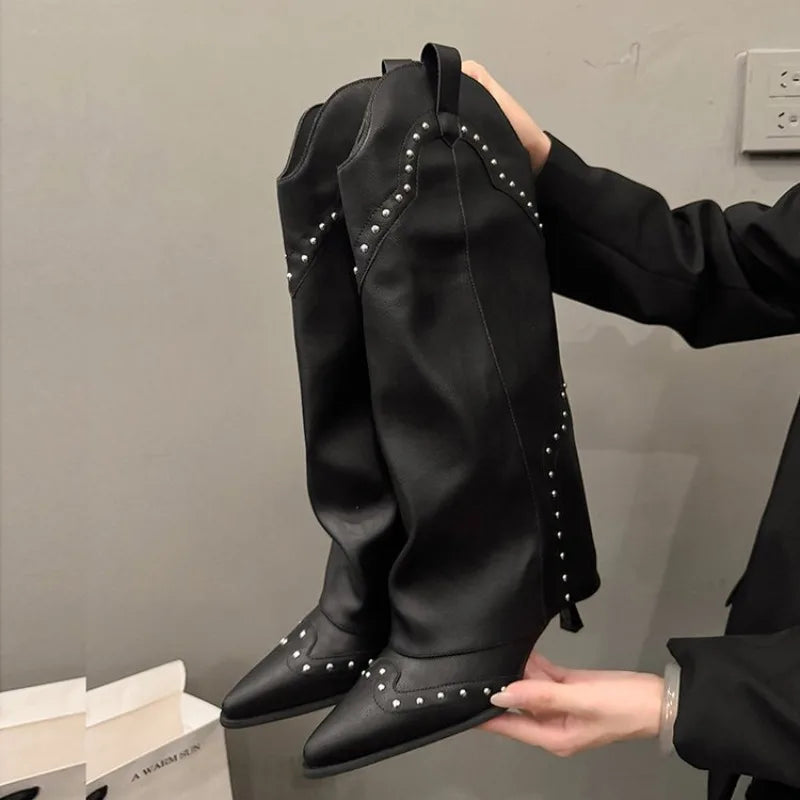 Sharp Pointed Thin Heel Long Leg Women's Boots