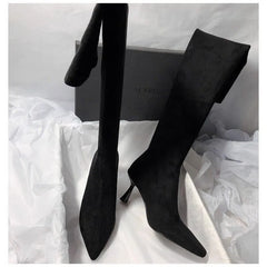 Simple Solid Color Knee High Boots