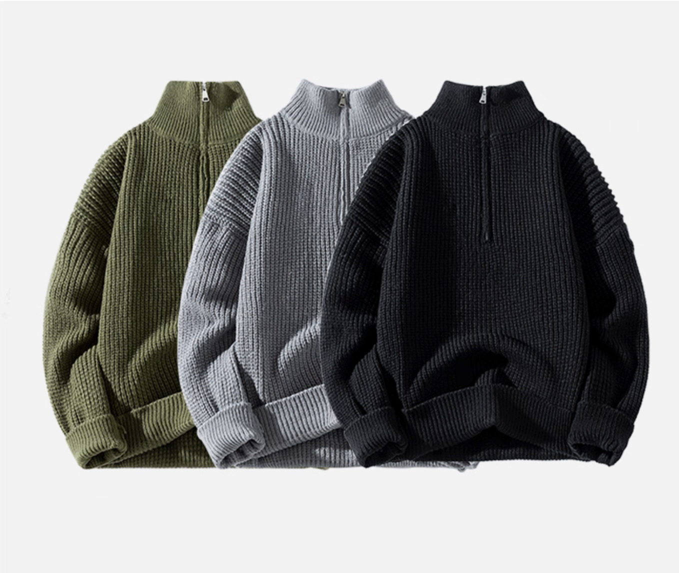 Wool Blend Half-Zip Sweater