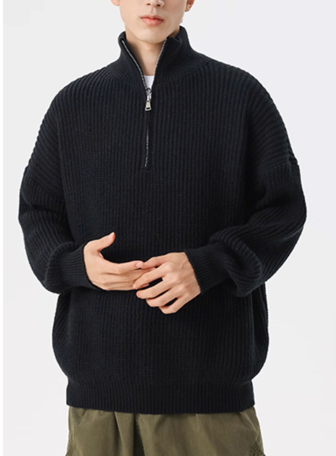 Wool Blend Half-Zip Sweater