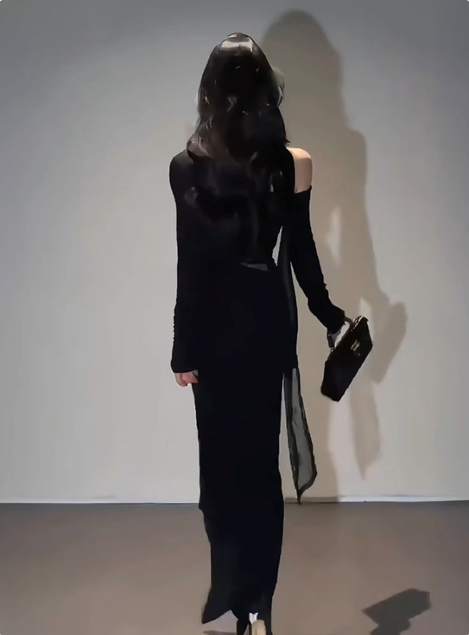 Mesh Paneled Cold-Shoulder Bodysuit