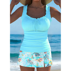 Solid Color Bikini Set Swimsuit Triangle Bikini High Cut Bottoms
