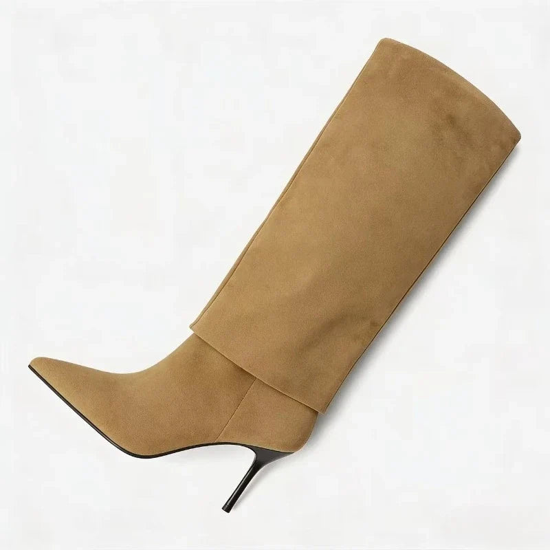 Suede Designer Knee High Boots