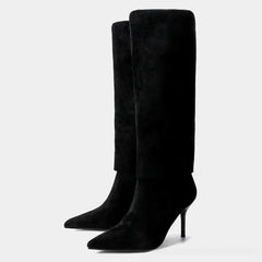 Suede Designer Knee High Boots