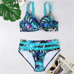 Star Print Bikini Set Structured Swimwear Two-Piece Bathing Suit