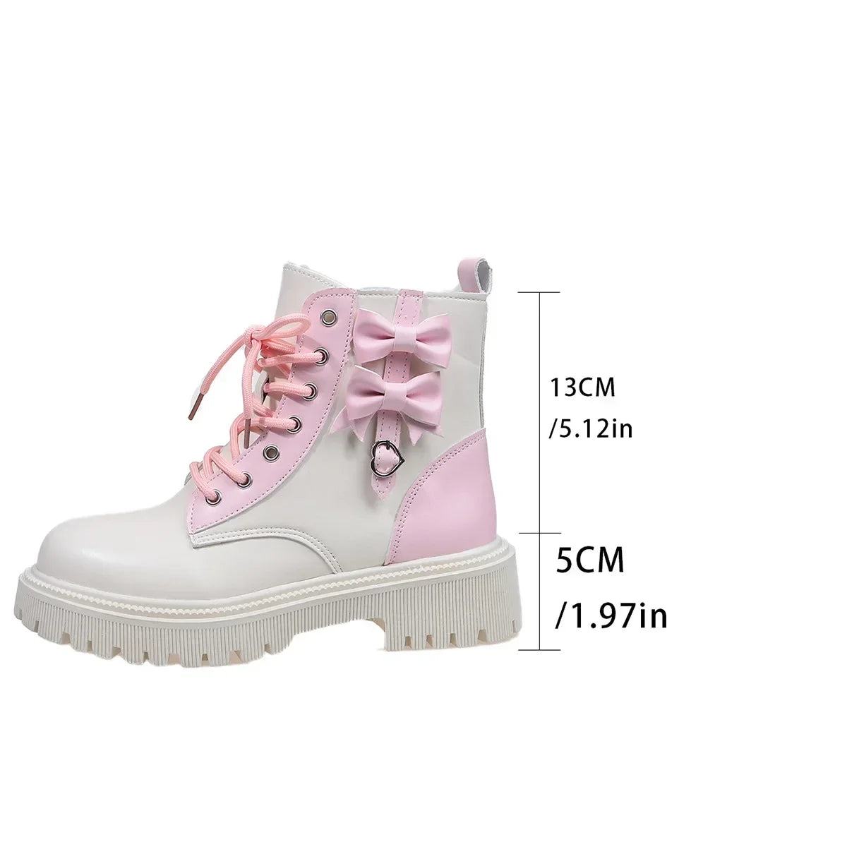 Sweet Pink Bowknot Mix Color Ankle Boots