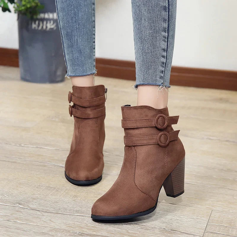 Thick High Heels Ankle Boots