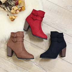 Thick High Heels Ankle Boots