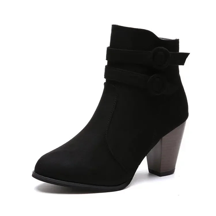 Thick High Heels Ankle Boots