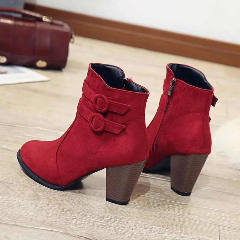 Thick High Heels Ankle Boots